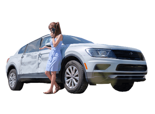 Victim With Car Damage from Accident in Whatcom County, WA