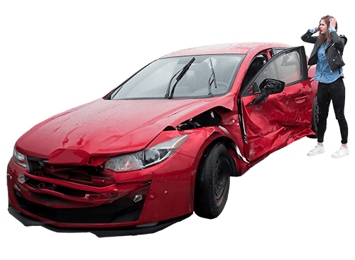 Victim With Car Damage from Accident in Ada County, ID