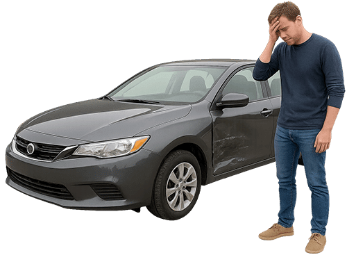 Victim With Car Damage from Accident in Shasta County, CA