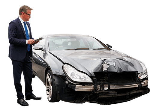 Victim With Car Damage from Accident in Salt Lake County, UT