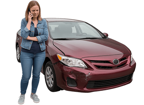 Victim With Car Damage from Accident in North Las Vegas, NV