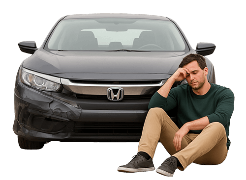 Victim With Car Damage from Accident in Bonneville County, ID