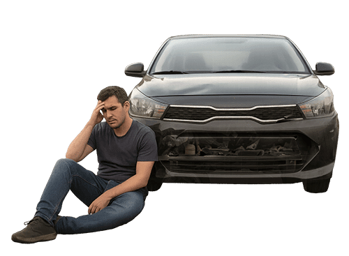 Victim With Car Damage from Accident in Phoenix, AZ