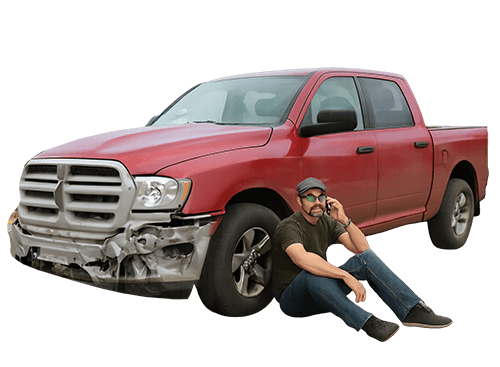 Victim With Car Damage from Accident in Arizona